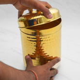 Brass Dabba for Storage | Pure Brass Jar/Container | Multipurpose Dabba (Large)